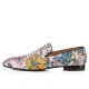 Christian Louboutin Dandelion Spikes Crepe Satin Botanique Loafers White Men