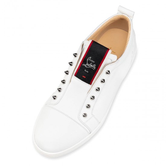 Christian Louboutin F.A.V Fique A Vontade Calf Low Top Sneakers White Men