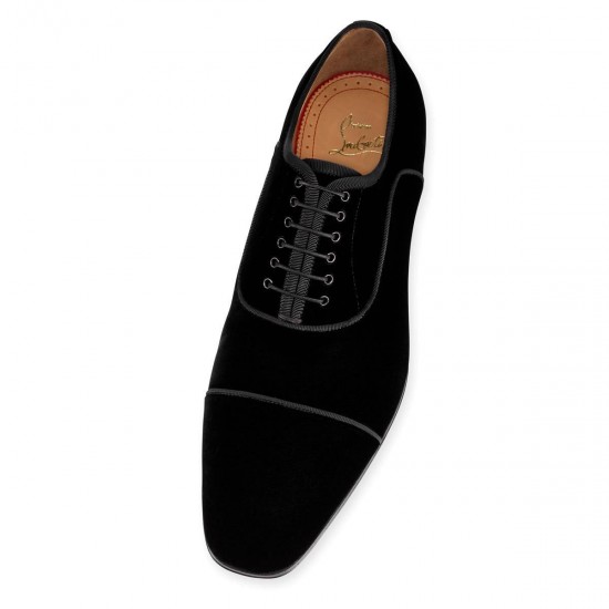 Christian Louboutin Greggo Orlato Velvet Dress Shoes Black Men