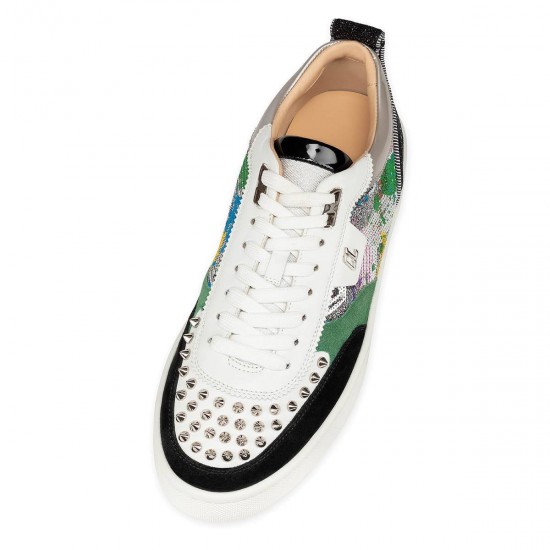 Christian Louboutin Happyrui Spikes Paillette Low Top Sneakers Multi Men