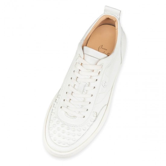 Christian Louboutin Happyrui Spikes Calf Low Top Sneakers White Men