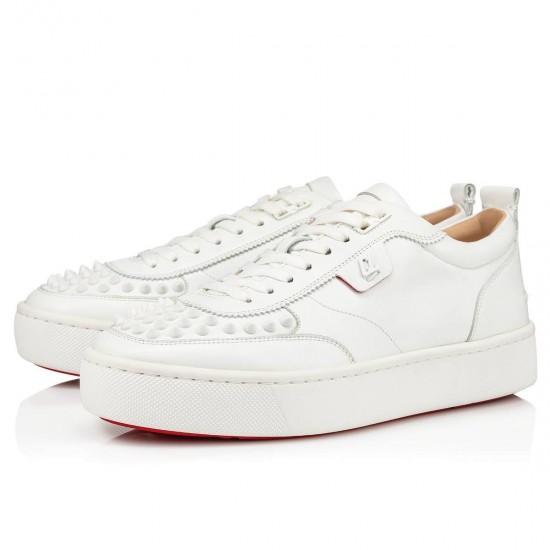 Christian Louboutin Happyrui Spikes Calf Low Top Sneakers White Men