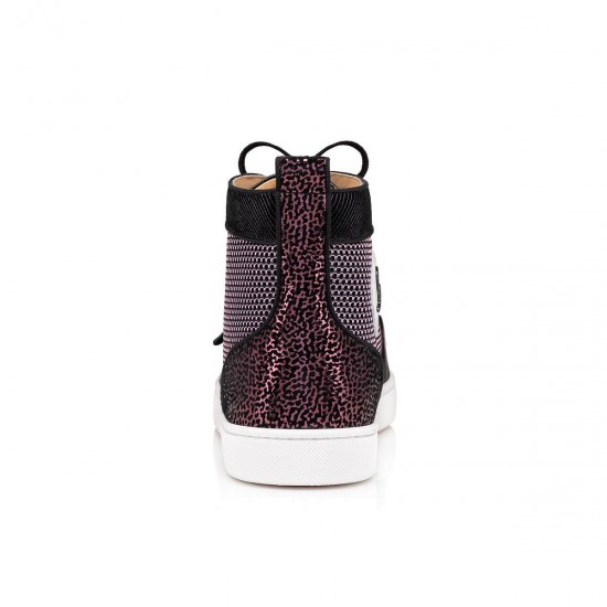 Christian Louboutin Lou Pik Pik VS Mesh High Top Sneakers Black/Pink Men