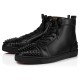 Christian Louboutin Lou Spikes Calf High Top Sneakers Black Men