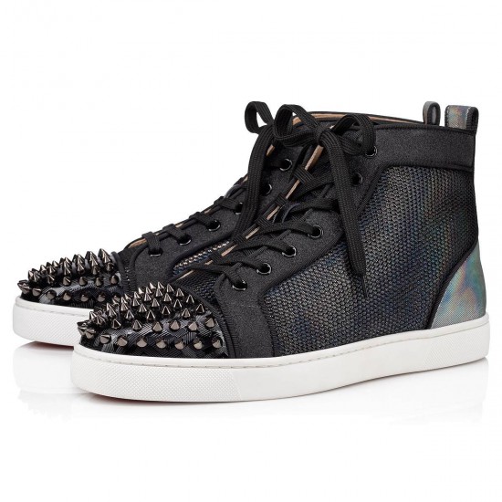 Christian Louboutin Lou Spikes Orlato Mesh High Top Sneakers Multi Men