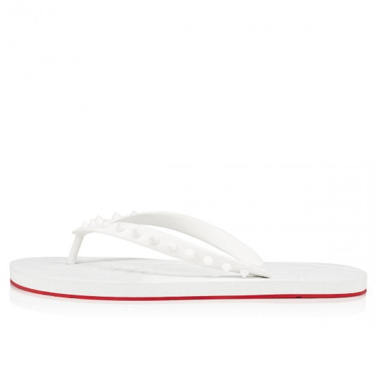 Christian Louboutin Loubi Flip Rubber Flip Flops White Men