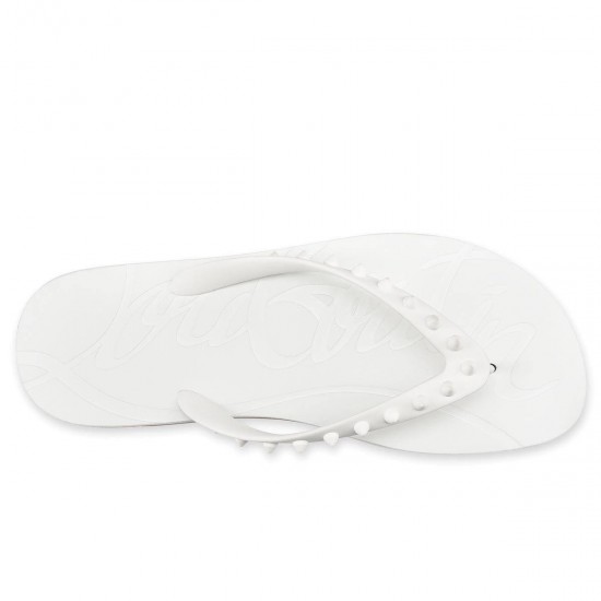 Christian Louboutin Loubi Flip Rubber Flip Flops White Men