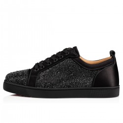 Christian Louboutin Louis Junior Strass Strass Low Top Sneakers Black Men