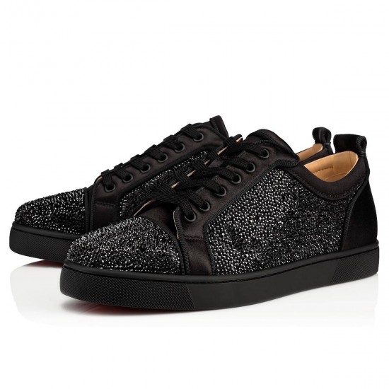 Christian Louboutin Louis Junior Strass Strass Low Top Sneakers Black Men