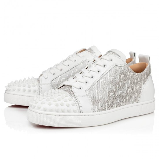 Christian Louboutin Louis Junior Spikes Patent Cl Low Top Sneakers White Men