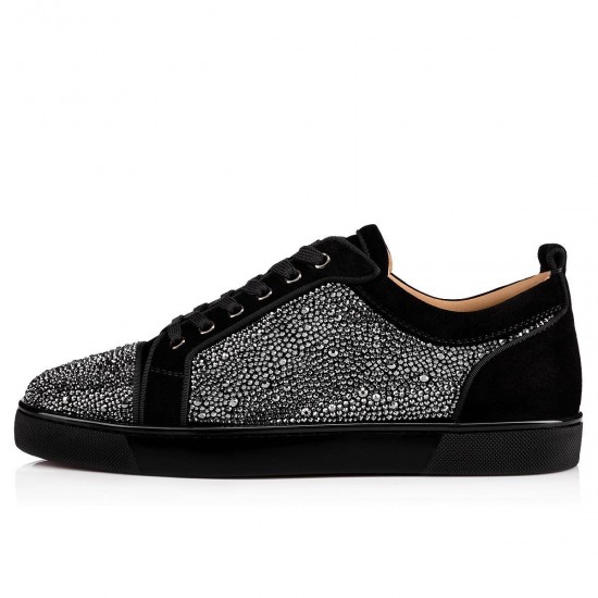 Christian Louboutin Louis Junior Stras Strass Low Top Sneakers Black Men