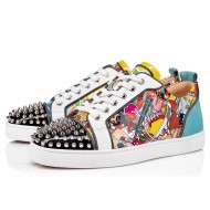 Christian Louboutin Louis Junior Spikes Orlato Leather Low Top Sneakers Multi Men