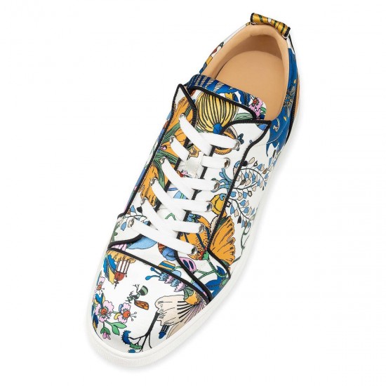 Christian Louboutin Louis Junior Orlato Crepe Satin Botanique Low Top Sneakers White/Multi Men