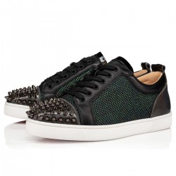 Christian Louboutin Louis Junior Spikes Orlato Mesh Low Top Sneakers Version Black Men