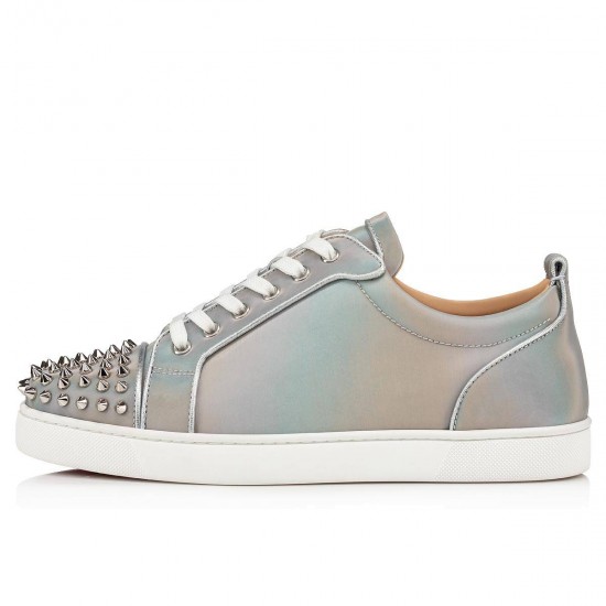 Christian Louboutin Louis Junior Spikes Orlato Calf Nirvana Low Top Sneakers Multi/Silver Men