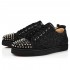 Christian Louboutin Louis Junior Spikes Orlato Leather Low Top Sneakers Black/Silver Men