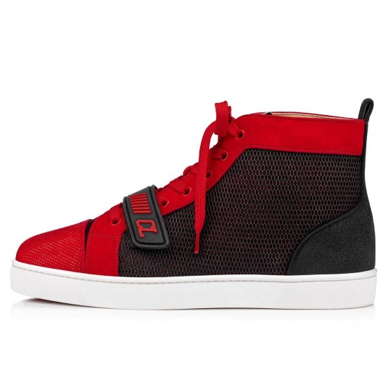 Christian Louboutin Louis Orlato VS Mesh High Top Sneakers Black/Pink Men