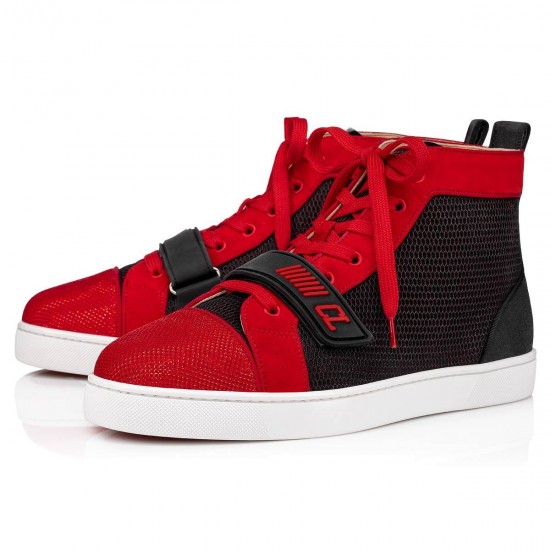 Christian Louboutin Louis Orlato VS Mesh High Top Sneakers Black/Pink Men