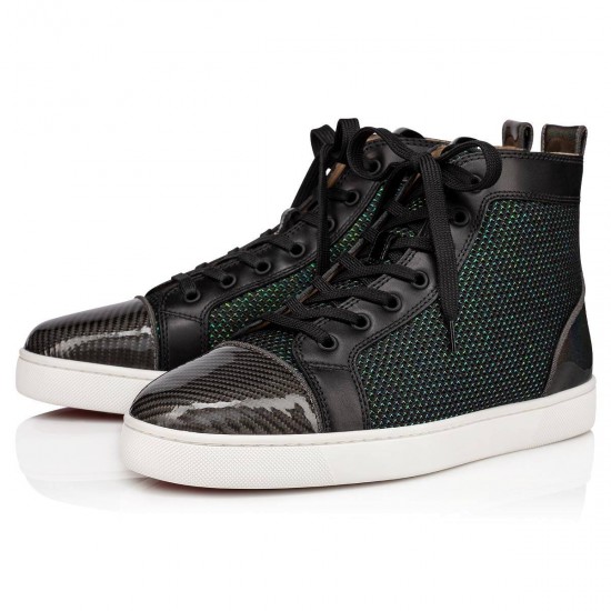 Christian Louboutin Louis Orlato Mesh High Top Sneakers Version Black Men