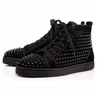 Christian Louboutin Louis Orlato Veau Velours High Top Sneakers Black Men