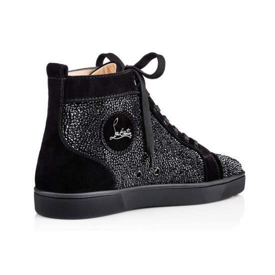 Christian Louboutin Louis Strass High Top Sneakers Black Men