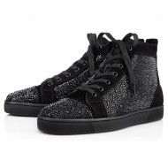 Christian Louboutin Louis Strass High Top Sneakers Black Men