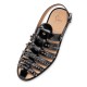 Christian Louboutin Meloubiclou Calf Flat Sandals Black/Silver Men