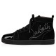 Christian Louboutin Navy Louis Strass Strass High Top Sneakers Black Men