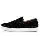 Christian Louboutin Pik Boat Veau Velours Slip On Sneakers Black Men