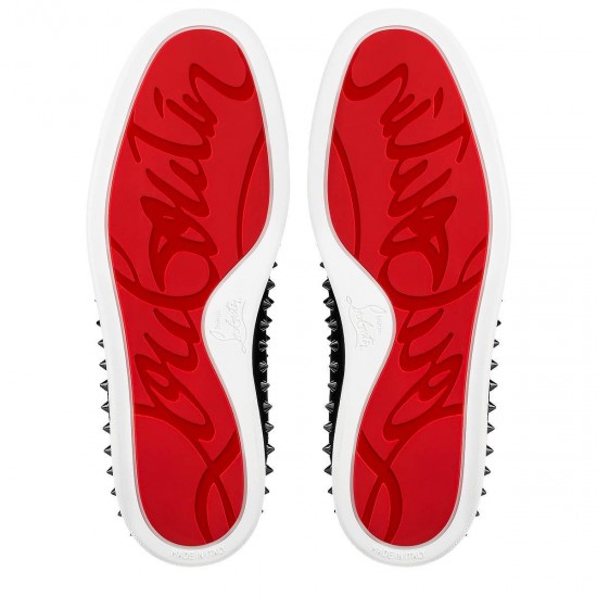 Christian Louboutin Pik Boat Veau Velours Slip On Sneakers Black Men