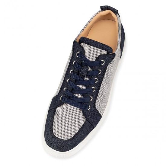 Christian Louboutin Rantulow Orlato Mini Denim Low Top Sneakers Navy Men