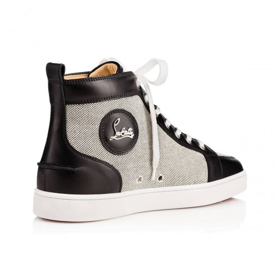 Christian Louboutin Rantus Leather/Granariso High Top Sneakers Black/Black Men