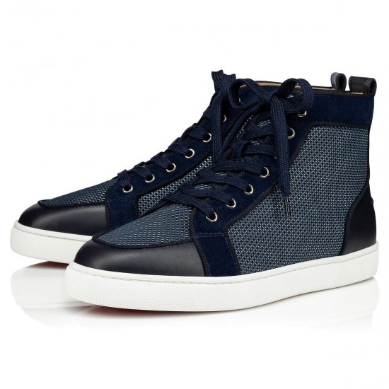 Christian Louboutin Rantus Orlato Mesh High Top Sneakers Version Blue Men