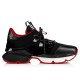 Christian Louboutin Red Runner Neoprene Low Top Sneakers Black Men