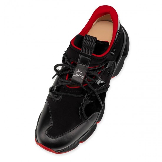 Christian Louboutin Red Runner Velvet Low Top Sneakers Black Men