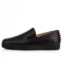 Christian Louboutin Roller Boat Leather Loafers Black/Black Men