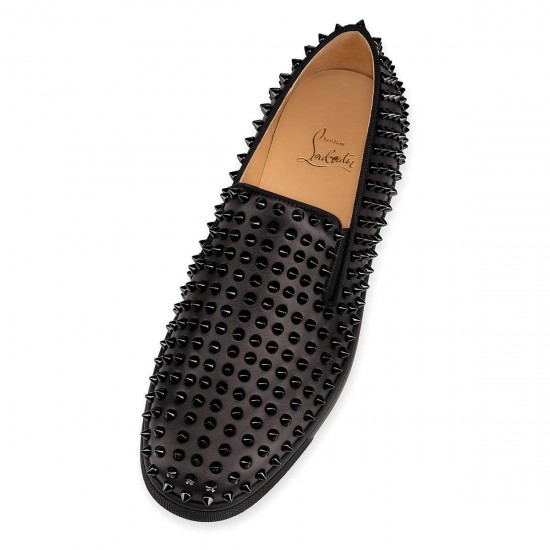 Christian Louboutin Roller Boat Leather Loafers Black/Black Men