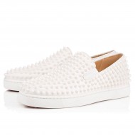 Christian Louboutin Roller Boat Leather Loafers White/White Men