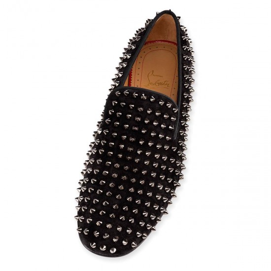 Christian Louboutin Rollerboy Spikes Suede Loafers Black Men