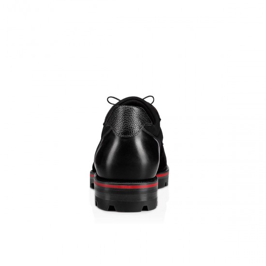 Christian Louboutin Simon Neoprene/Calf Graine Derby Shoes Black Men