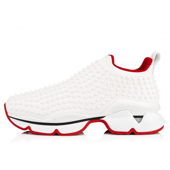 Christian Louboutin Spike Sock 30mm Neopren Low Top Sneakers White Men