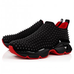 Christian Louboutin Spike Sock 30mm Neoprene Low Top Sneakers Black Men