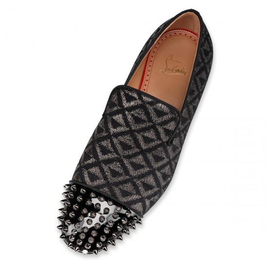 Christian Louboutin Spooky Creative Fabric Loafers Black/Silver Men