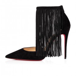 Christian Louboutin Courtain 100mm Suede Pumps Black Women