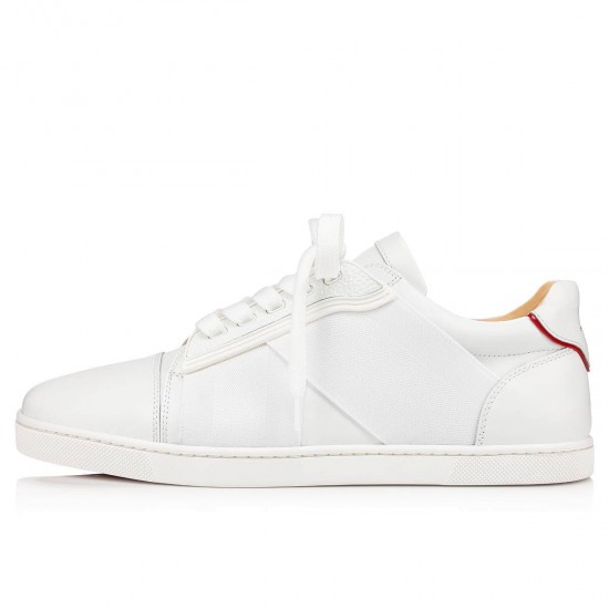 Christian Louboutin Elastikid Donna Leather Low Top Sneakers Version Bianco Women