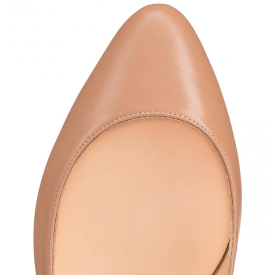 Christian Louboutin Eloise Leather Ballet Flats Nude Women