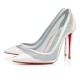 Christian Louboutin Galativi Strass 100mm Crepe Satin/Satin/Lurex Pumps White Women