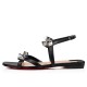 Christian Louboutin Galerietta Leather Flat Sandals Black Women