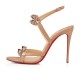 Christian Louboutin Galerietta 100mm Leather Sandals Nude Women