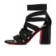 Christian Louboutin Gladiapop 85mm Elastic Gladiator Sandals Black Women